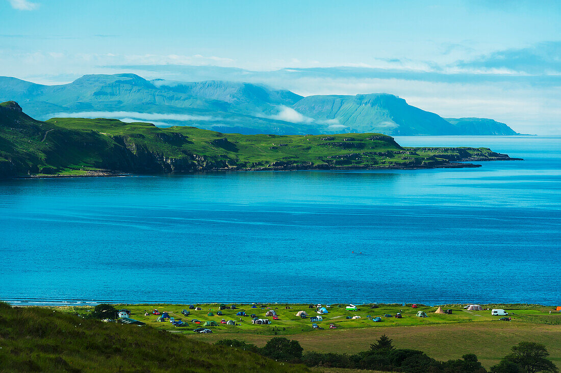 Looking Over The Glen Brittle Campsite With The Isle Of Rum In The Background,Isle Of Skye,Scotland
