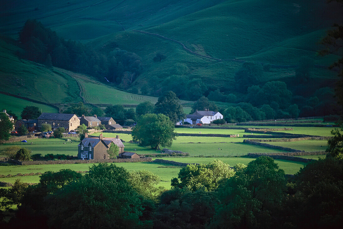 Cluster of houses at Scafell Pike in England,England