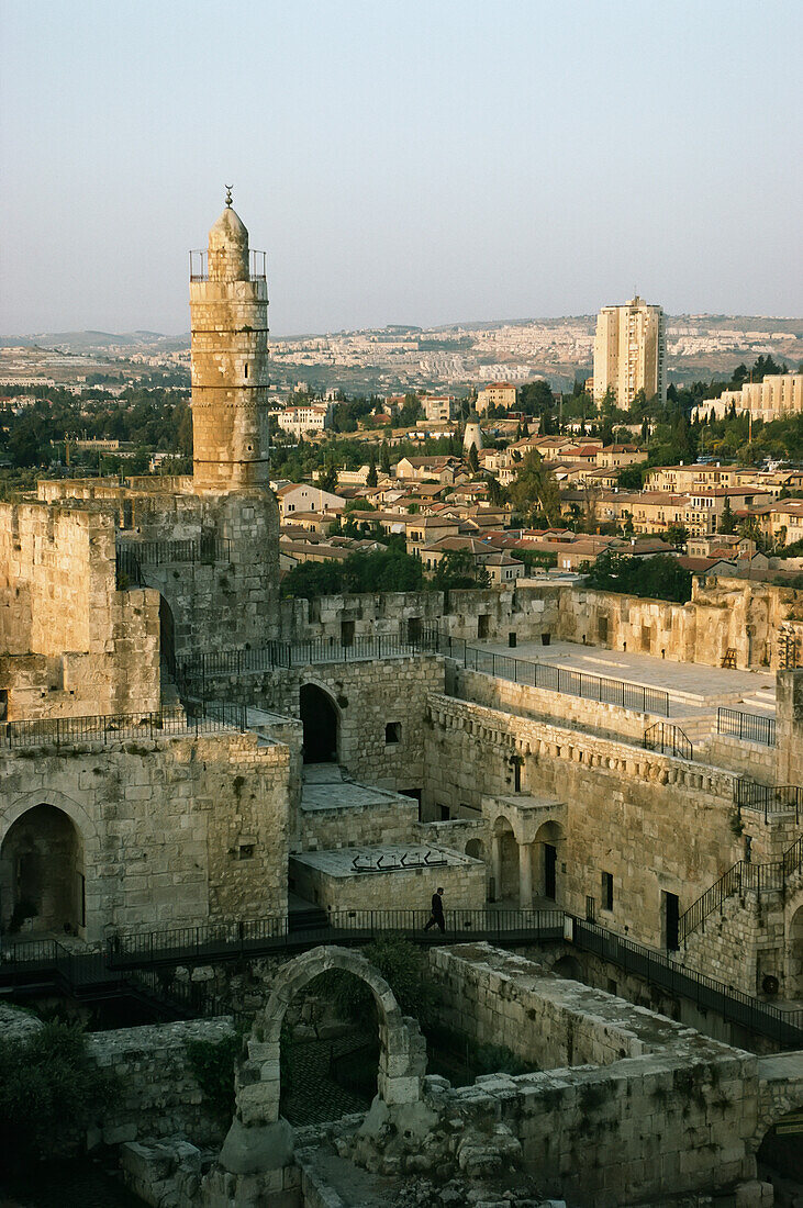 Minaret in the Muslim quarter of Jerusalem's Old City,Jerusalem,Israel