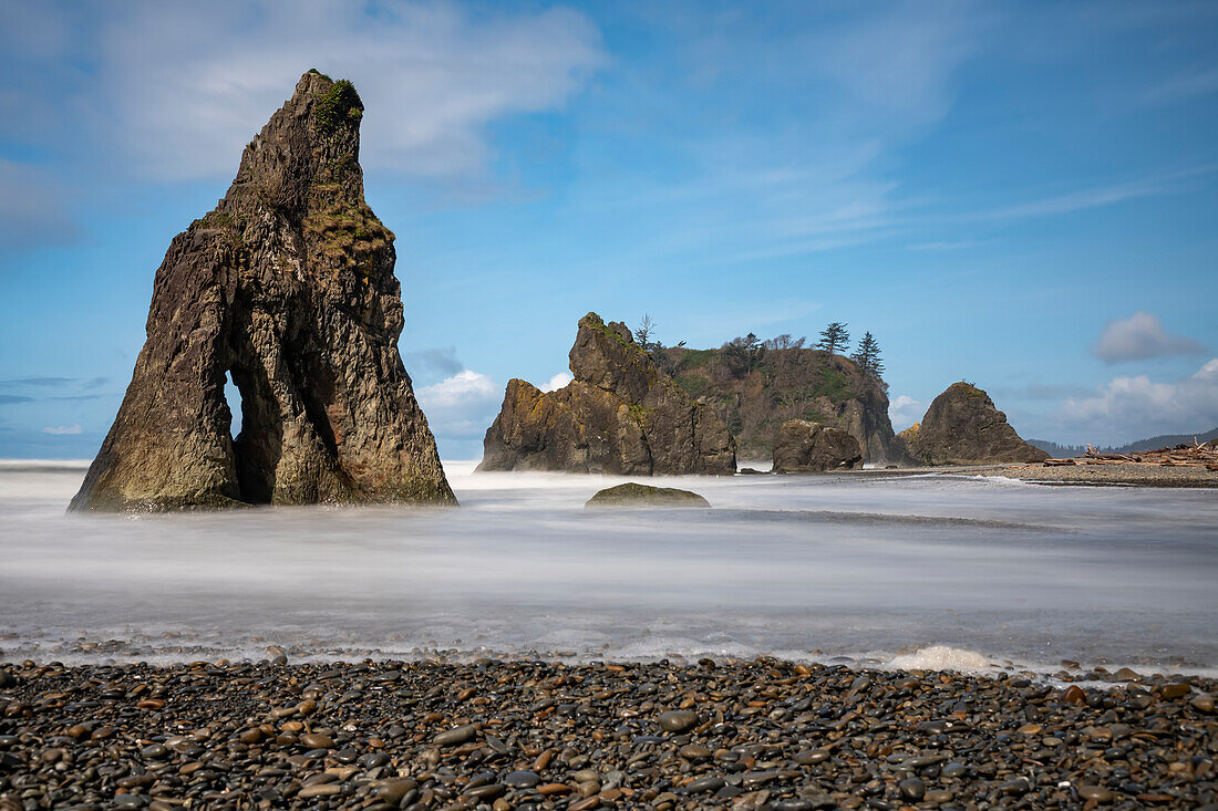 Malerische felsige Pazifikküste am Ruby Beach im Olympic National Park,Washington,Vereinigte Staaten von Amerika