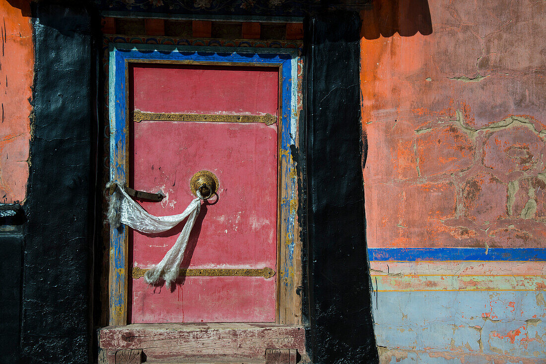 Architektonisches Detail des Jokhang-Tempels, Lhasa, Lhasa, Tibet