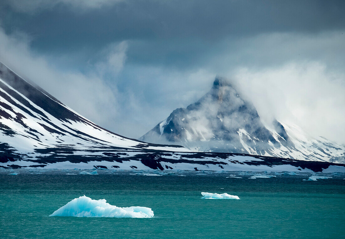 Drift ice in the Hornsund fjord,Spitsbergen,Svalbard,Norway