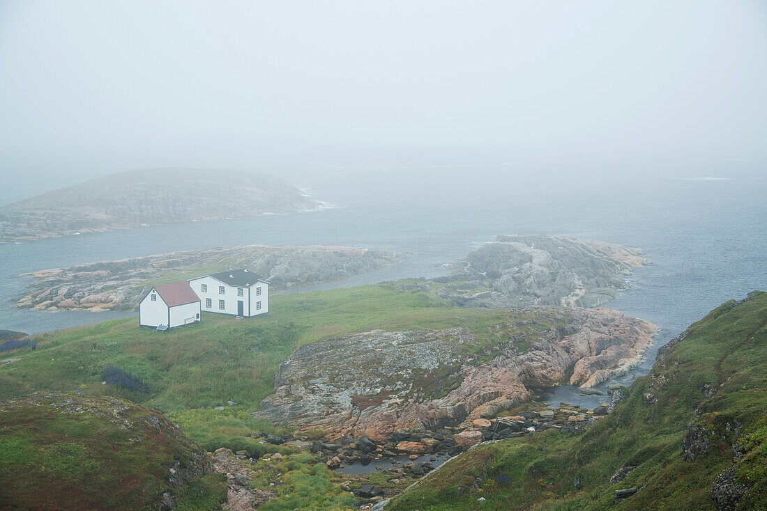 House on a point at the fishing outpost of Battle Harbour on the Atlantic coast of Canada,Battle Harbour,Newfoundland and Labrador,Canada