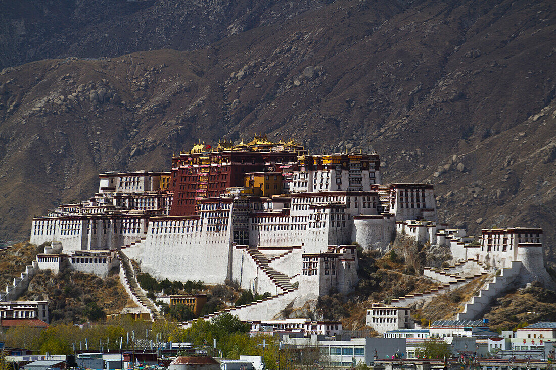 Potala-Palast glänzt im Sonnenlicht,Lhasa,Tibet