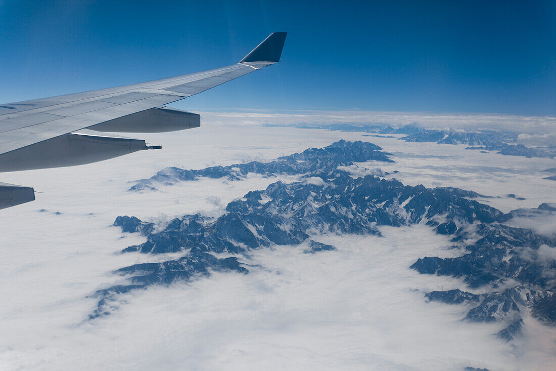 Himalaya mountains viewed from a jetliner,Tibet