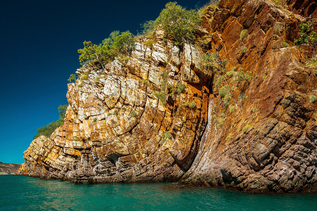 Nares Point,showing deformation of the sandstone strata by eons of geological forces,Kimberley Region,Western Australia,Australia