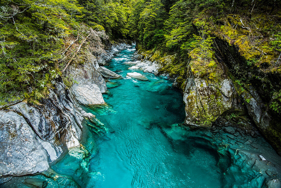 Blue Hole near Haast Pass,New Zealand,South Island,New Zealand