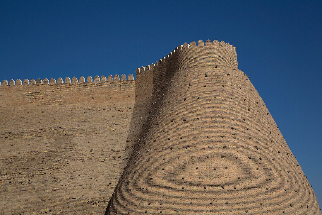 Fortress wall of the Ark of Bukhara in Uzbekistan,Bukhara,Uzbekistan