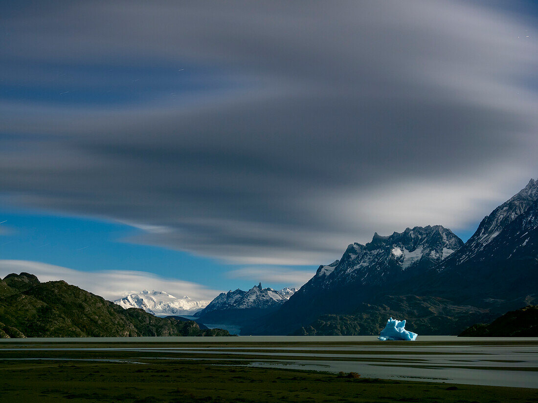 Iceberg off Grey Glacier that comes down from the southern Patagonian ice field in Torres del Paine National Park,Patagonia,Chile