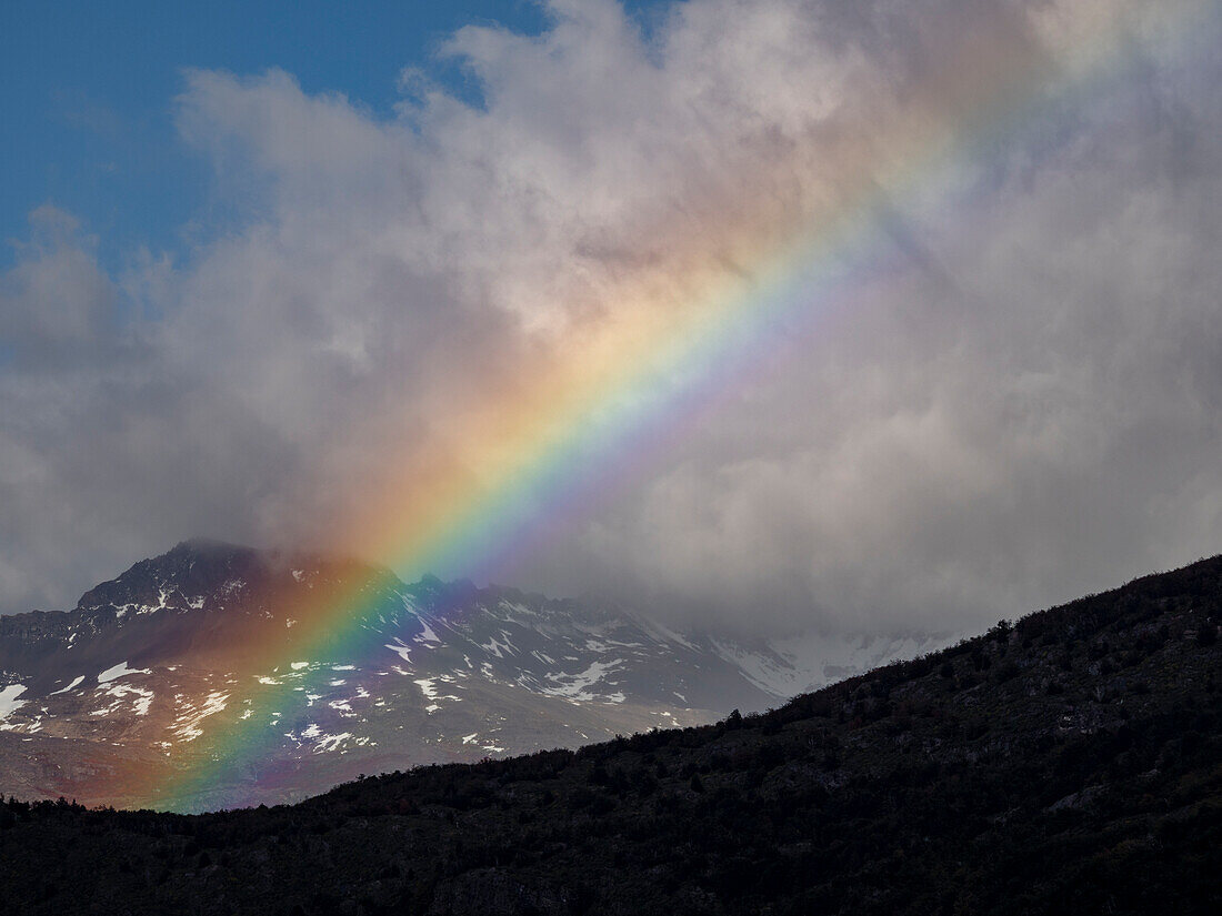 Rainbow from Grey Lake in Torres del Paine National Park,Patagonia,Chile