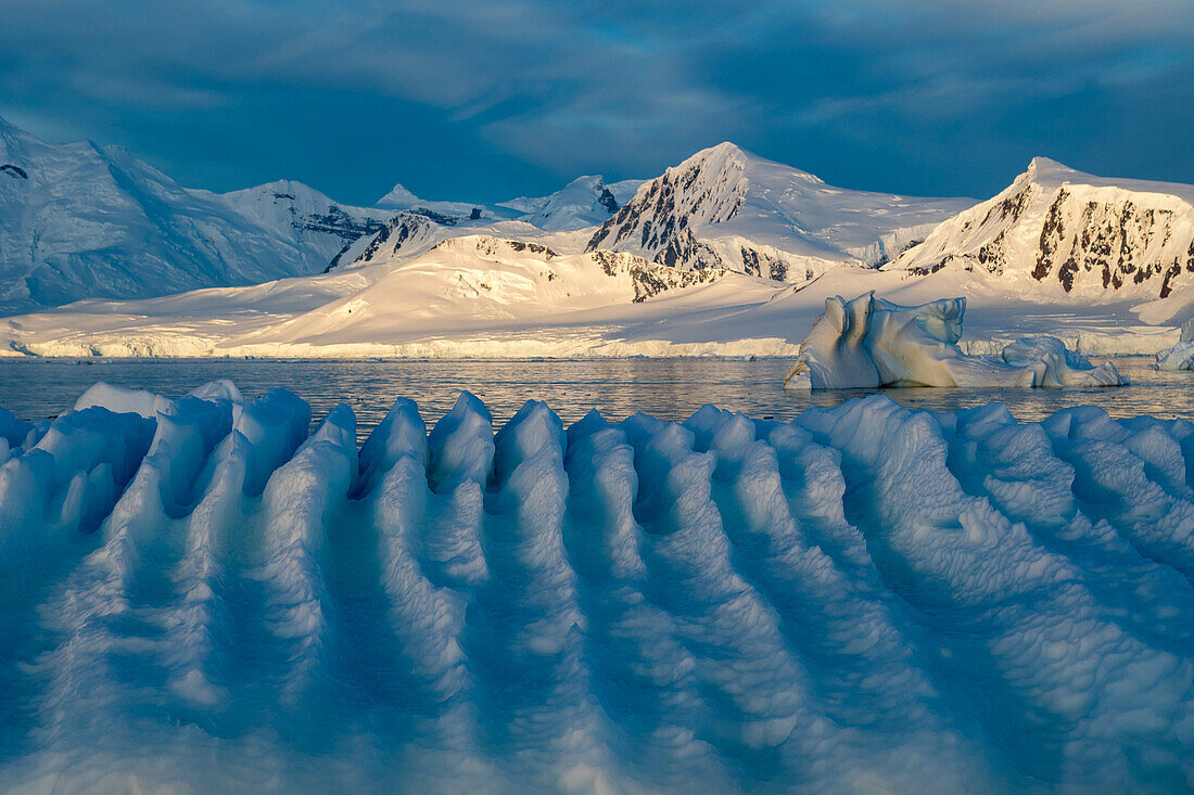 Afternoon light around midnight in an Antarctic summer,Neumayer Channel,Antarctica