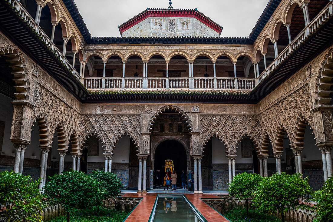 Patio de las Doncellas,The Courtyard of the Maidens,Alcazar Palace,Seville,Spain