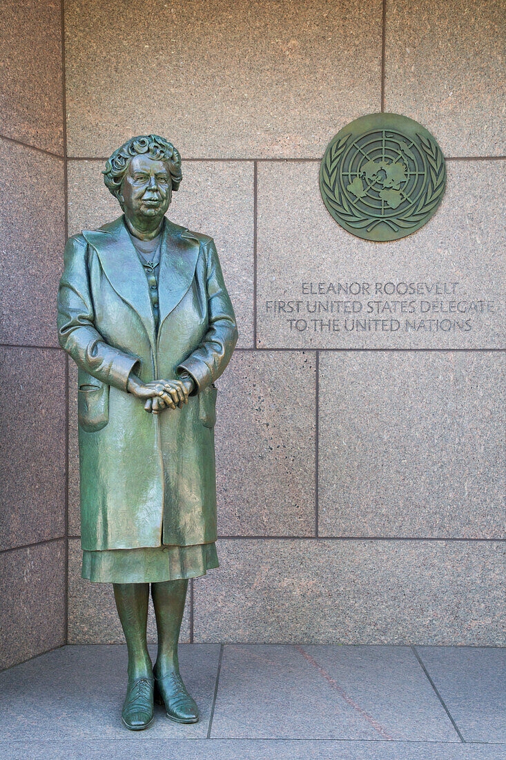 Statue von Eleanor Roosevelt, Franklin Delano Roosevelt Memorial, Washington D.C., Vereinigte Staaten von Amerika