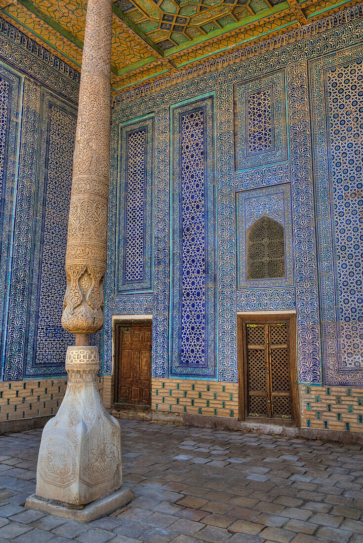 Geflieste Wände in den Gemächern der Frauen des Emirs im Tasch Khauli Palast, 1830, Itchan Kala, Chiwa, Usbekistan