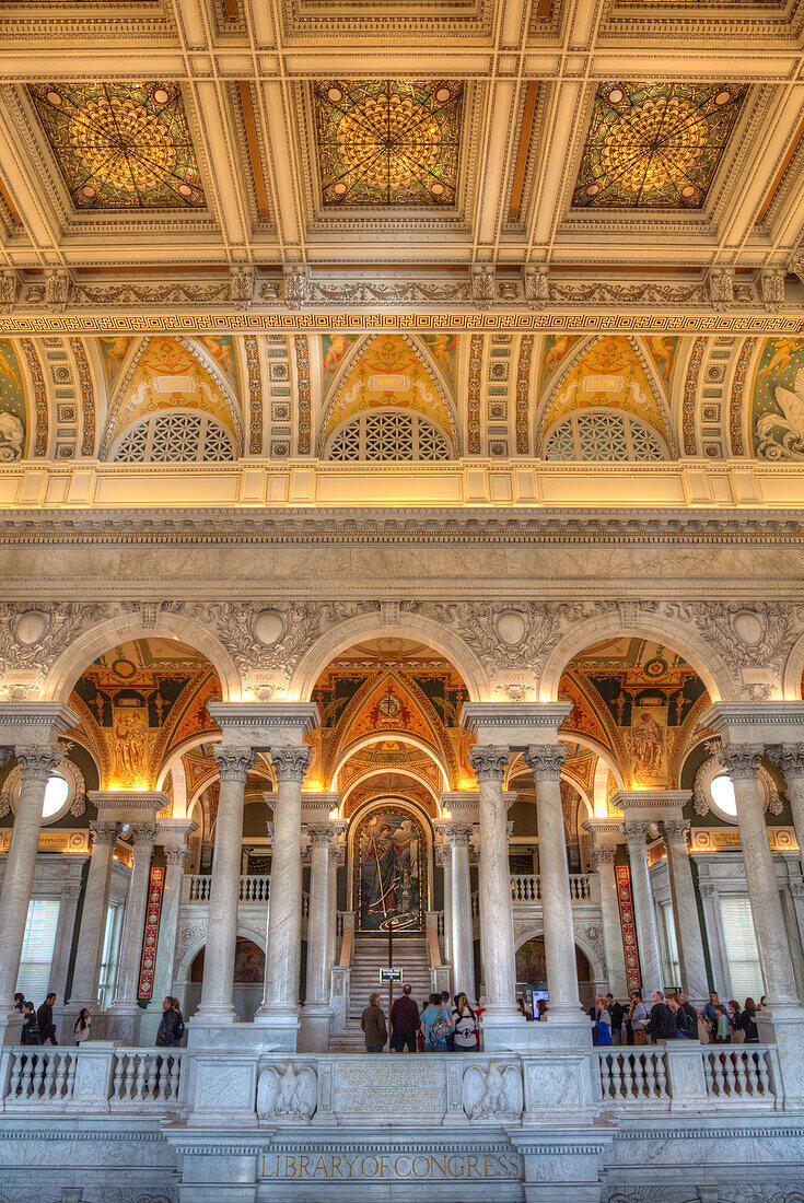 Ceiling and walls,Library of Congress,Washington D.C.,United States of America