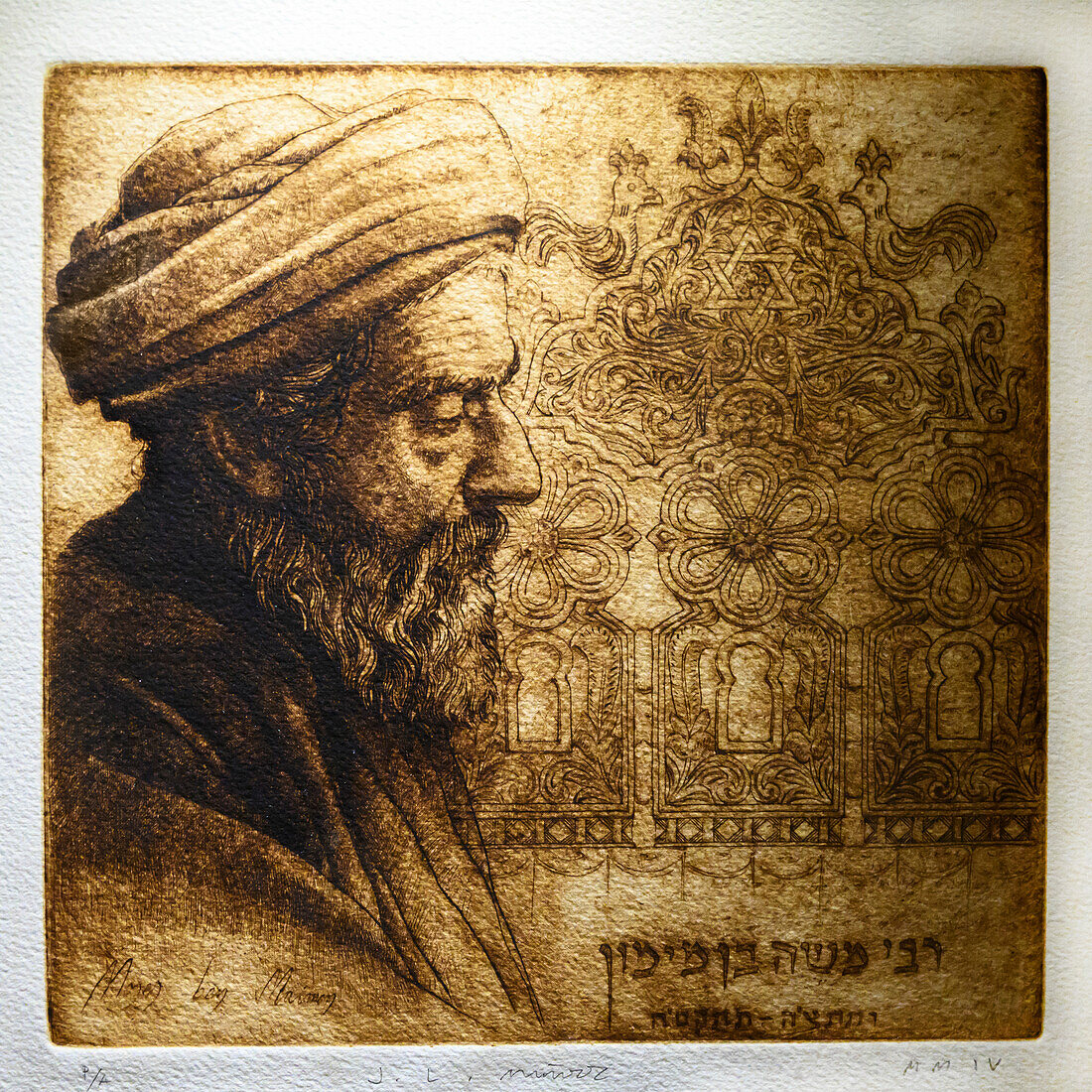 Artwork depicting a Jewish man wearing head accessory,Jewish Quarter of Cordoba,Cordoba,Spain