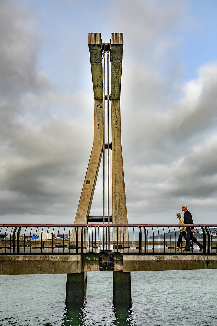 Fußgängerbrücke am Hafen von Wellington, Wellington, Region Wellington, Neuseeland