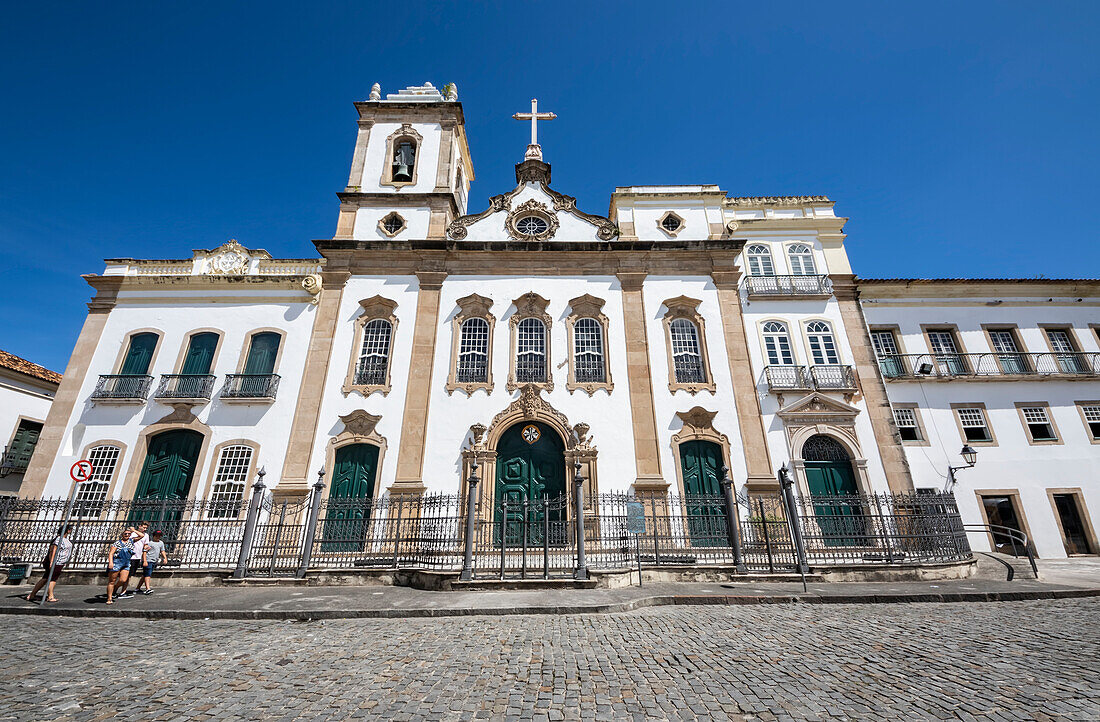 Facade of the Church of the Third Order of Penitence of Saint Dominic of Osma on a sunny day,Salvador,Bahia,Brazil