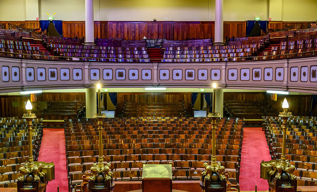 Innenraum der Melbourne Hebrew Congregation, Melbourne, Victoria, Australien