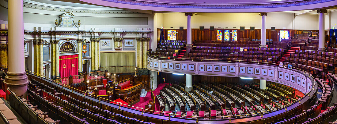 Overview from the balcony of the interior of the Melbourne Hebrew Congregation,Melbourne,Victoria,Australia
