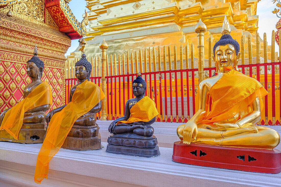 Buddha statues,Wat Phra That Doi Suthep,Chiang Mai,Chiang Mai Province,Thailand