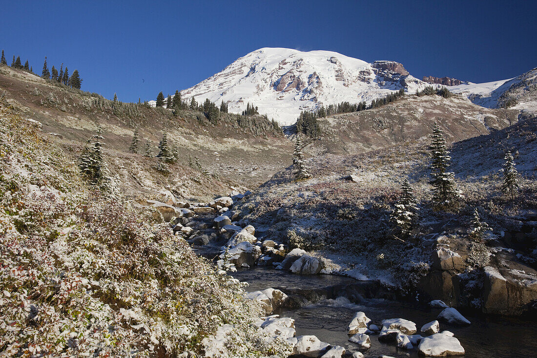 Das Kaskadengebirge im Herbst im Mount Rainier National Park,Washington,Vereinigte Staaten von Amerika