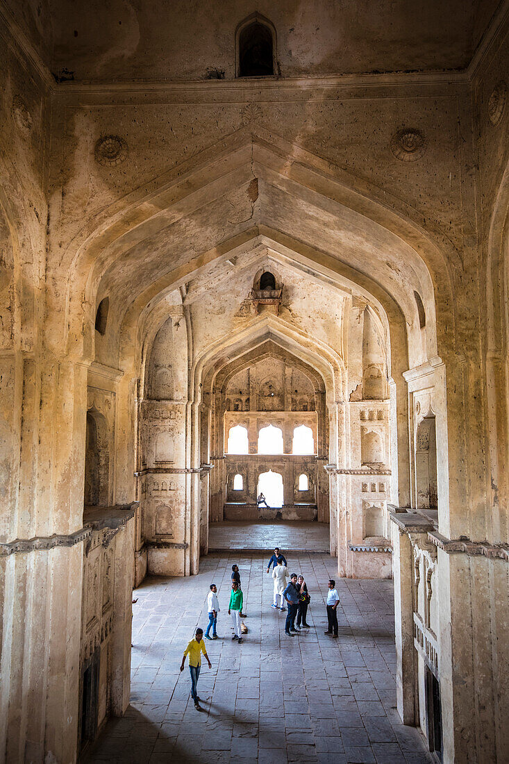 Innenraum des Chaturbhuj-Tempels, Orchha, Madhya Pradesh, Indien