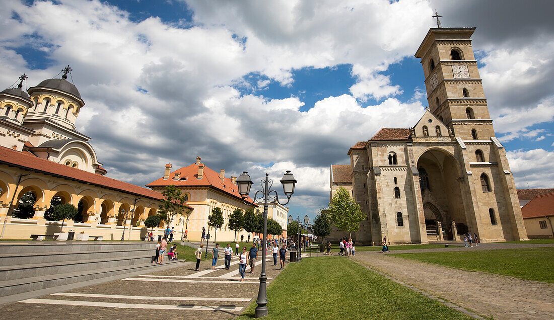 Roman Catholic Cathedral and Romanian Orthodox Cathedral,Transylvania,Alba Iulia,Alba County,Romania