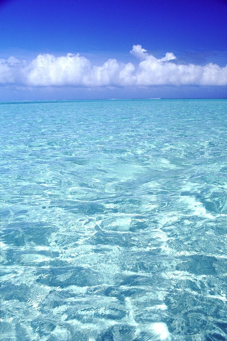 Clear turquoise water of the South Pacific Ocean in the Cook Islands,Cook Islands