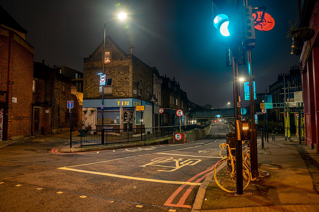 Straßen in Haggerston bei Nacht,London,UK,London,England