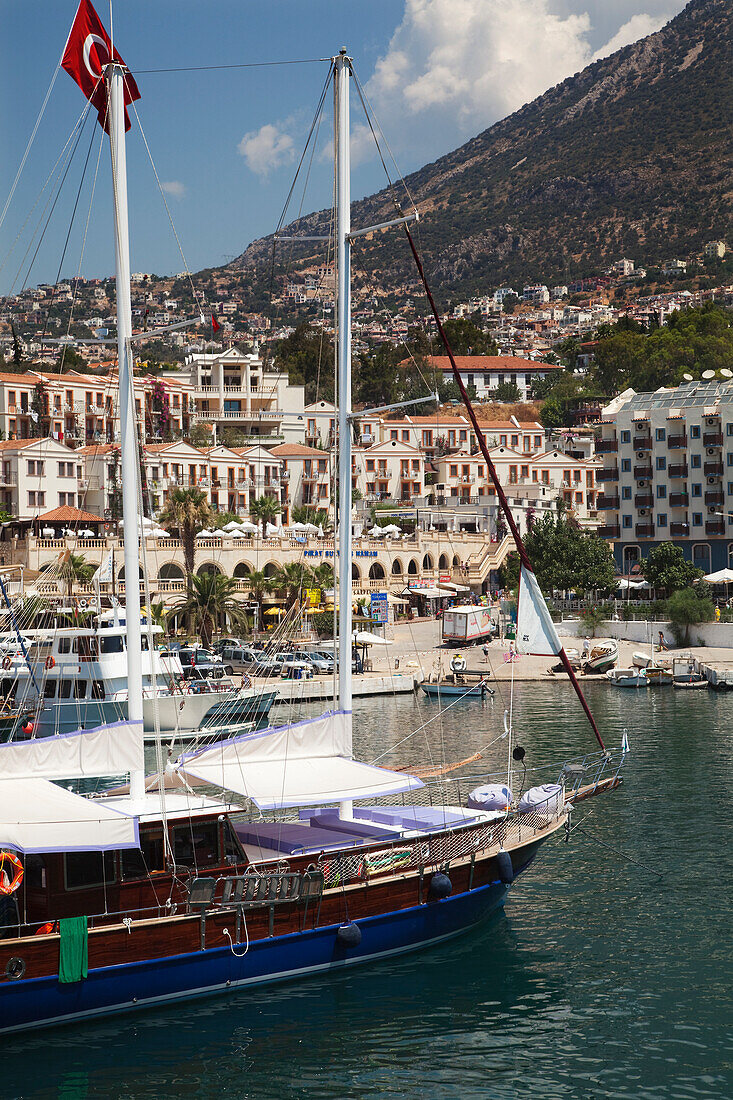 Sailing vessel in the Kalkan harbour,Kalkan,Turkey