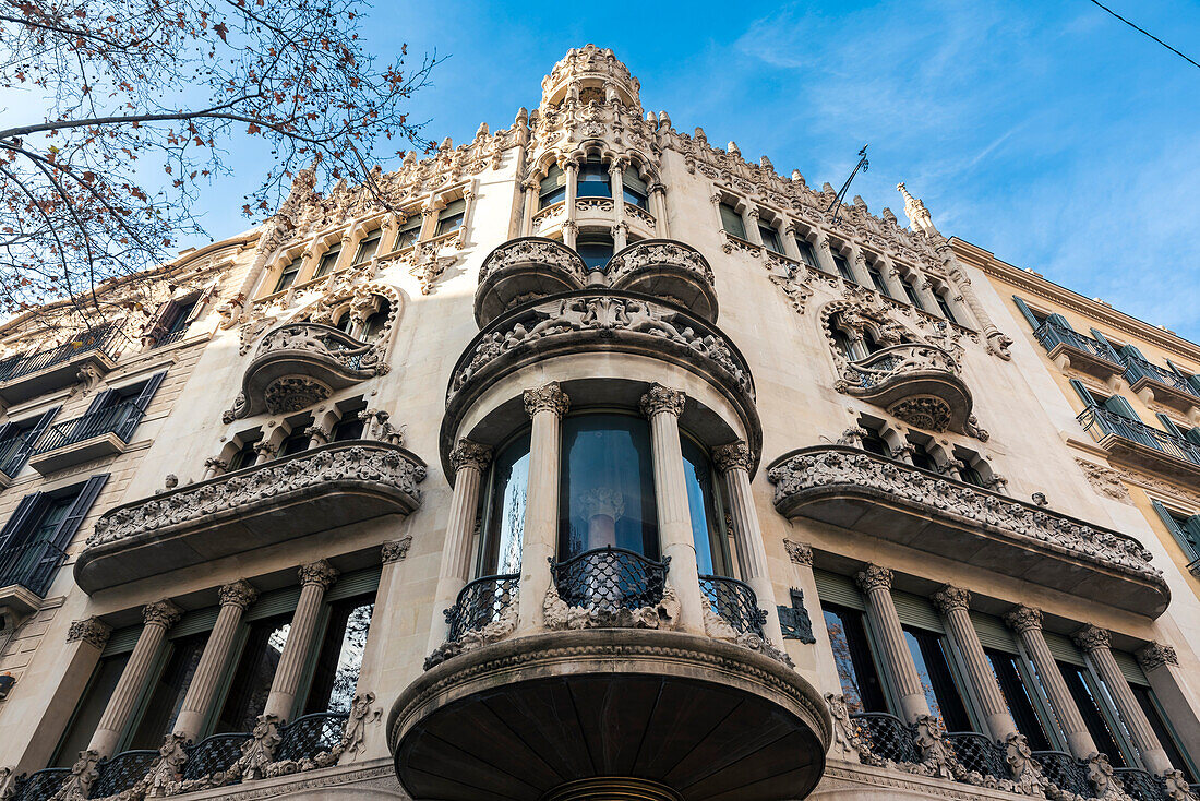 Casa Lleo Morera des katalanischen Modernisme-Architekten Lluis Domenech i Montaner in Barcelona, Spanien, Barcelona, Spanien