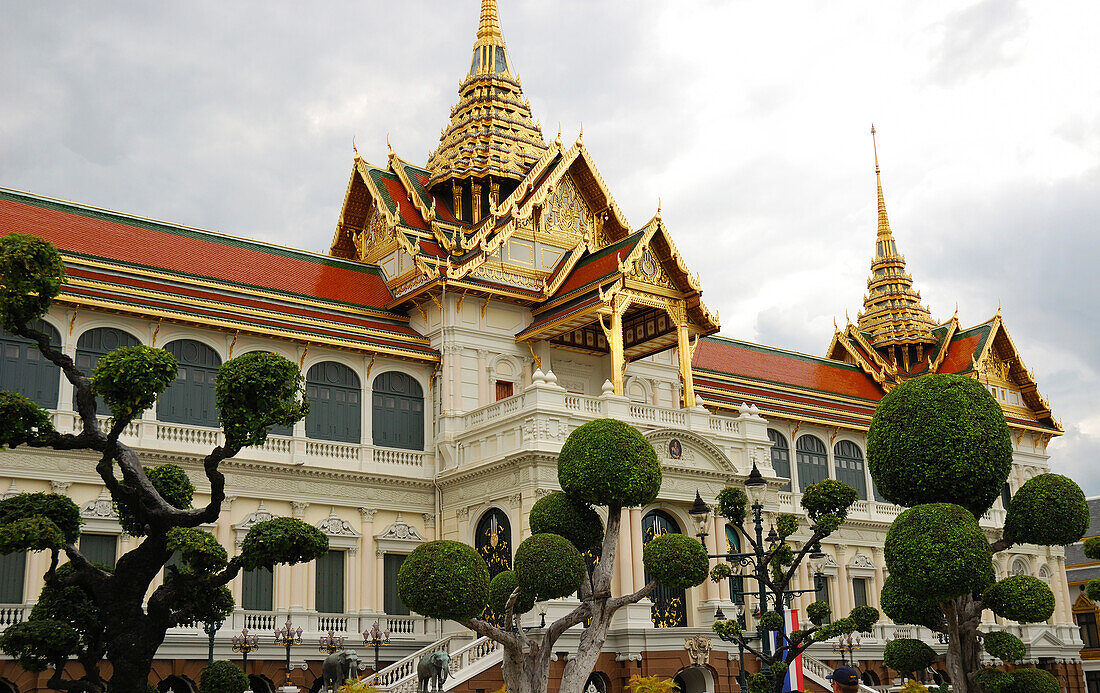 The exterior of the palace Throne Hall.,Chakri Maha Prasad,The Grand Palace,Bangkok,Thailand.