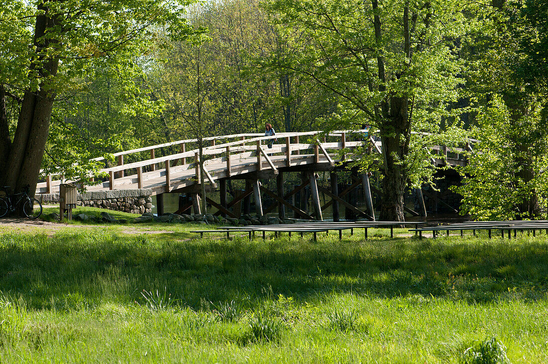 View of the old North Bridge and surroundings in spring.,Minuteman National Historic Park,Concord,Massachusetts.