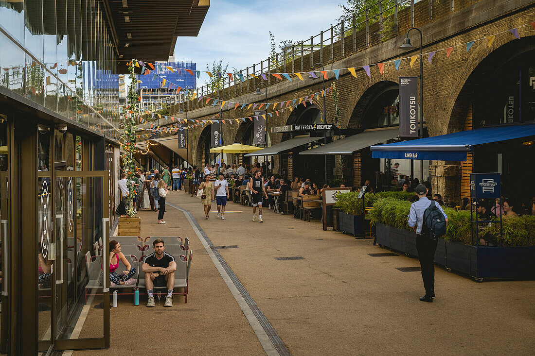 Bars under the arches next to Battersea Power Station,South London,London,UK,London,England