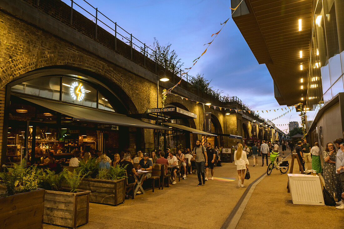 Bars under the arches next to Battersea Power Station,South London,London,UK,London,England