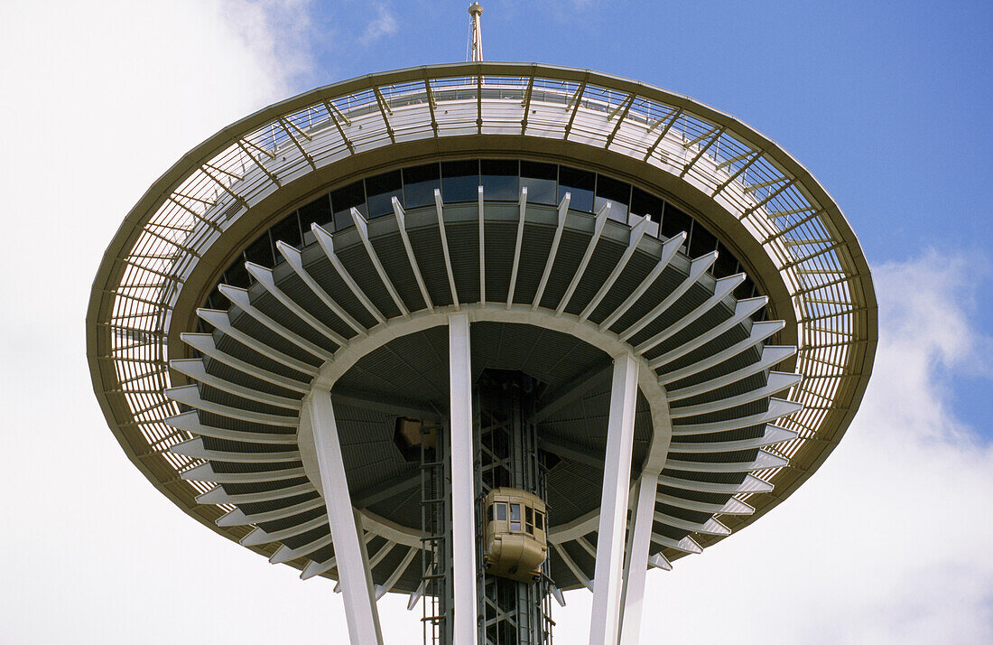 Space Needle observation deck and revolving restaurant,Seattle,Washington,United States of America