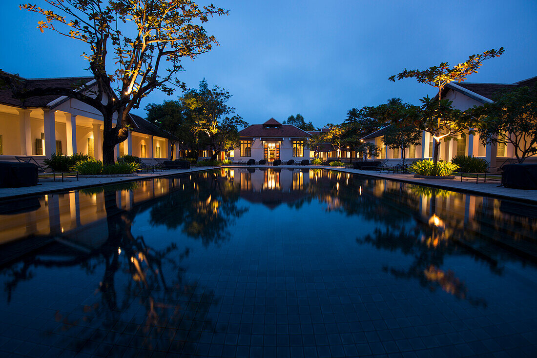 Hotel in Luang Prabang at night,Luang Prabang,Laos