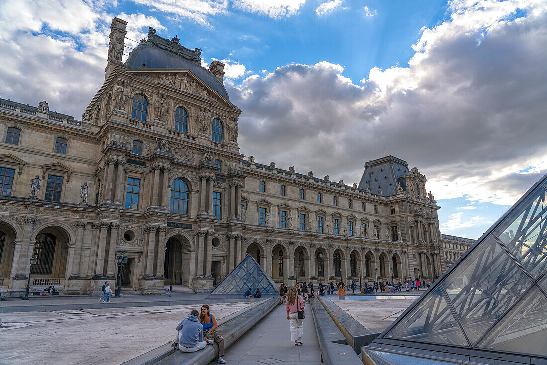 The Louvre at sunset,Paris,France