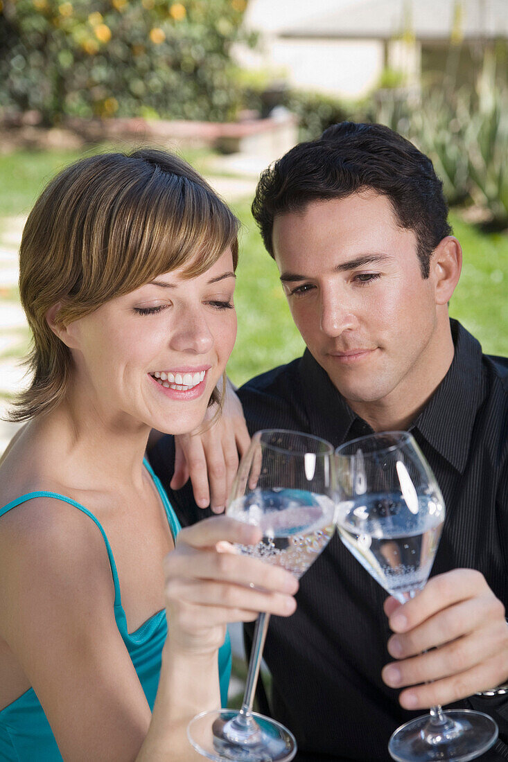 Couple Drinking Sparkling Water