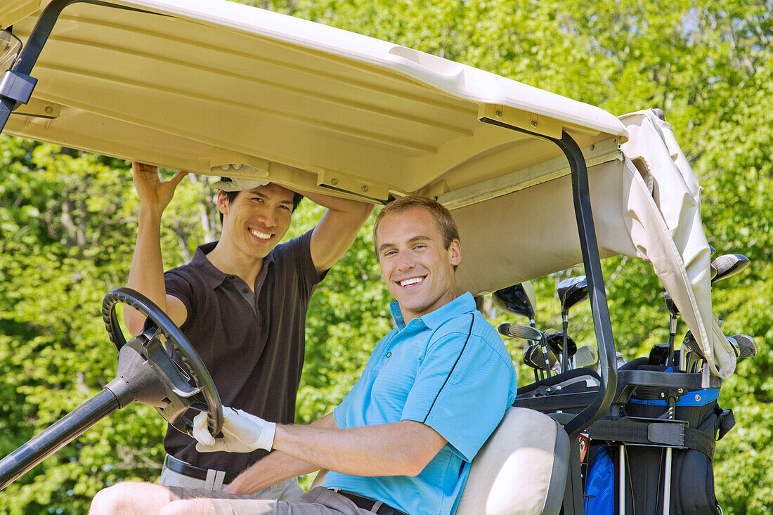 Men in Golf Cart