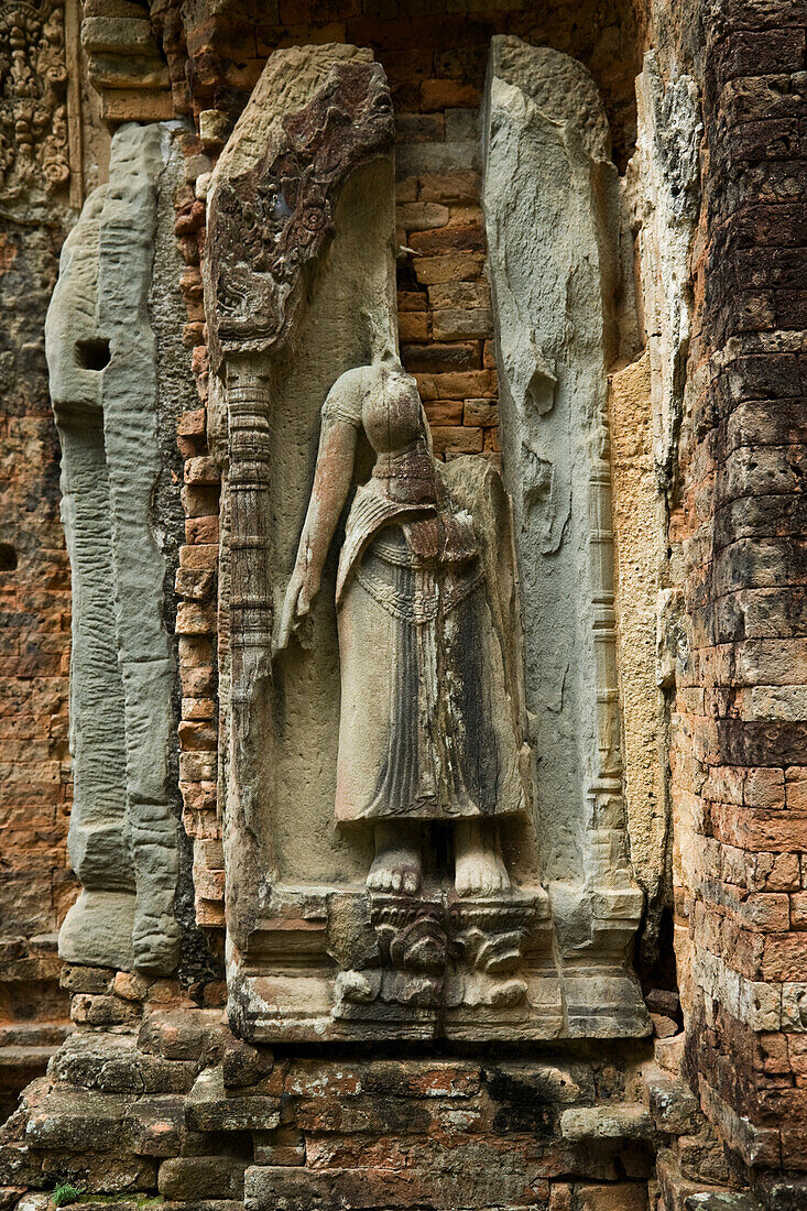 Skulpturenrelief,Preah Ko-Tempel,Angkor,Kambodscha
