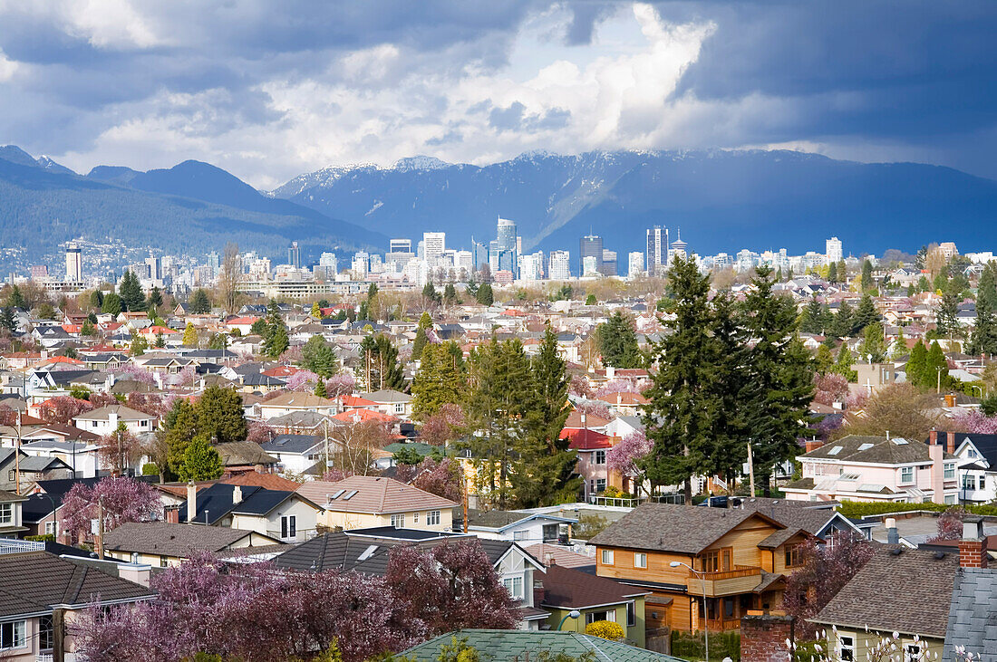 Wohngebiet,Downtown im Hintergrund,Vancouver,British Columbia,Kanada