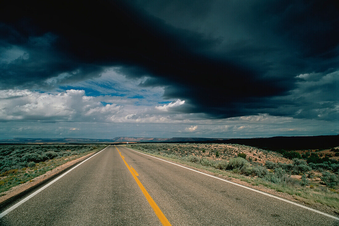 Highway Alt 89 and Storm Clouds Near Jacob Lake,Arizona,USA