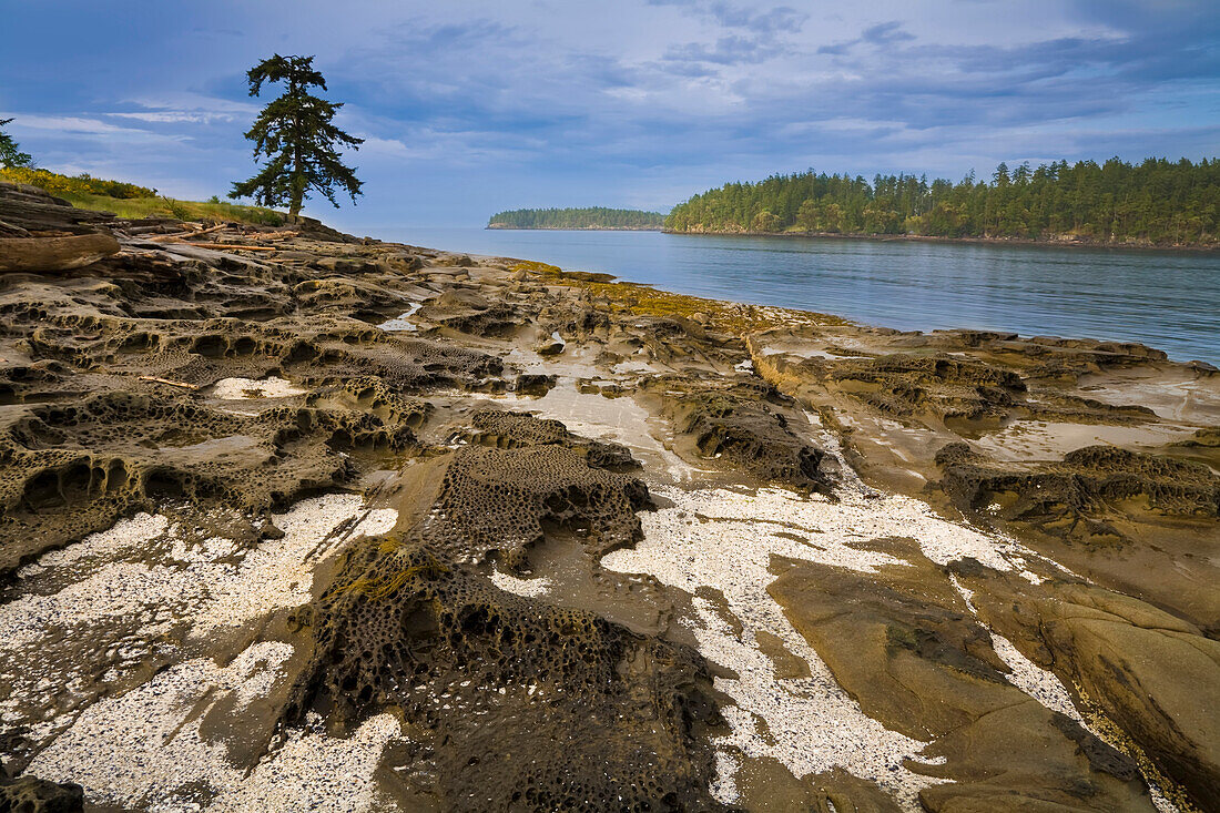 Gabriola Passage Blick vom Drumbeg Provincial Park, Strait of Georgia, Gabriola Island, British Columbia, Kanada