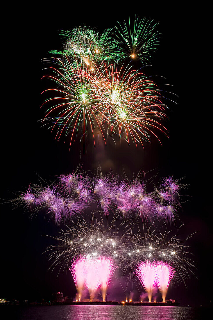 Feuerwerk, Englische Bucht, Vancouver, British Columbia, Kanada