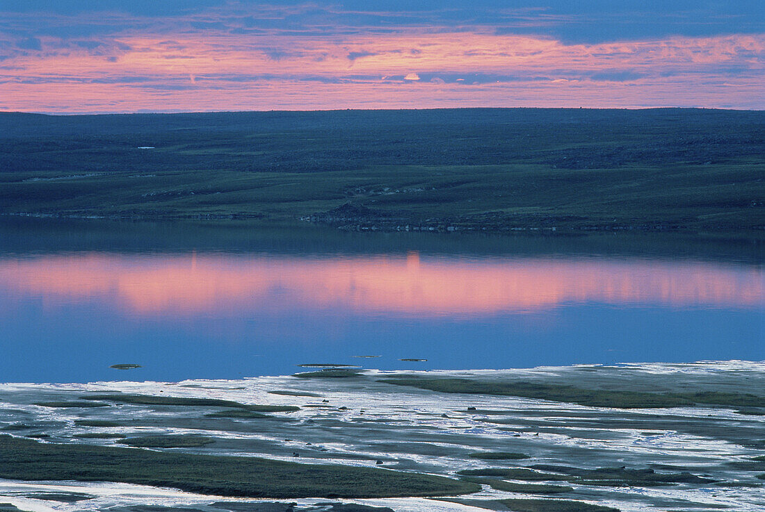 Hood River at Sunset Bathurst Inlet Nunavut,Canada