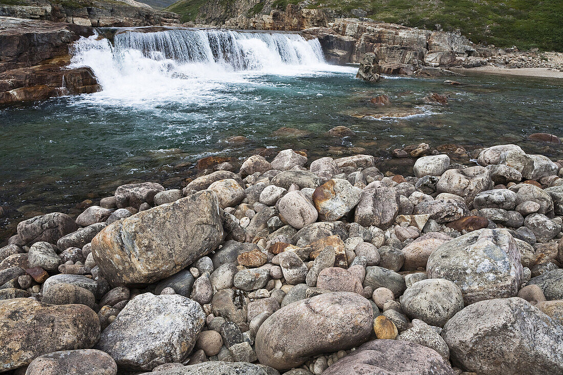 Livingstone Falls and Livingstone River,Katannilik Territorial Park Reserve,Baffin Island,Nunavut,Canada