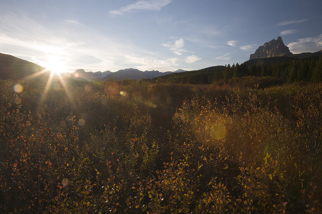 Sunset over Landscape,Bow River Valley,Banff National Park,Alberta,Canada