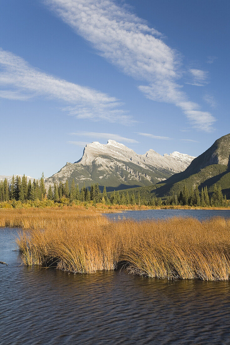 Vermillion Lake and Mount Rundle in Autumn,Banff National Park,Alberta,Canada